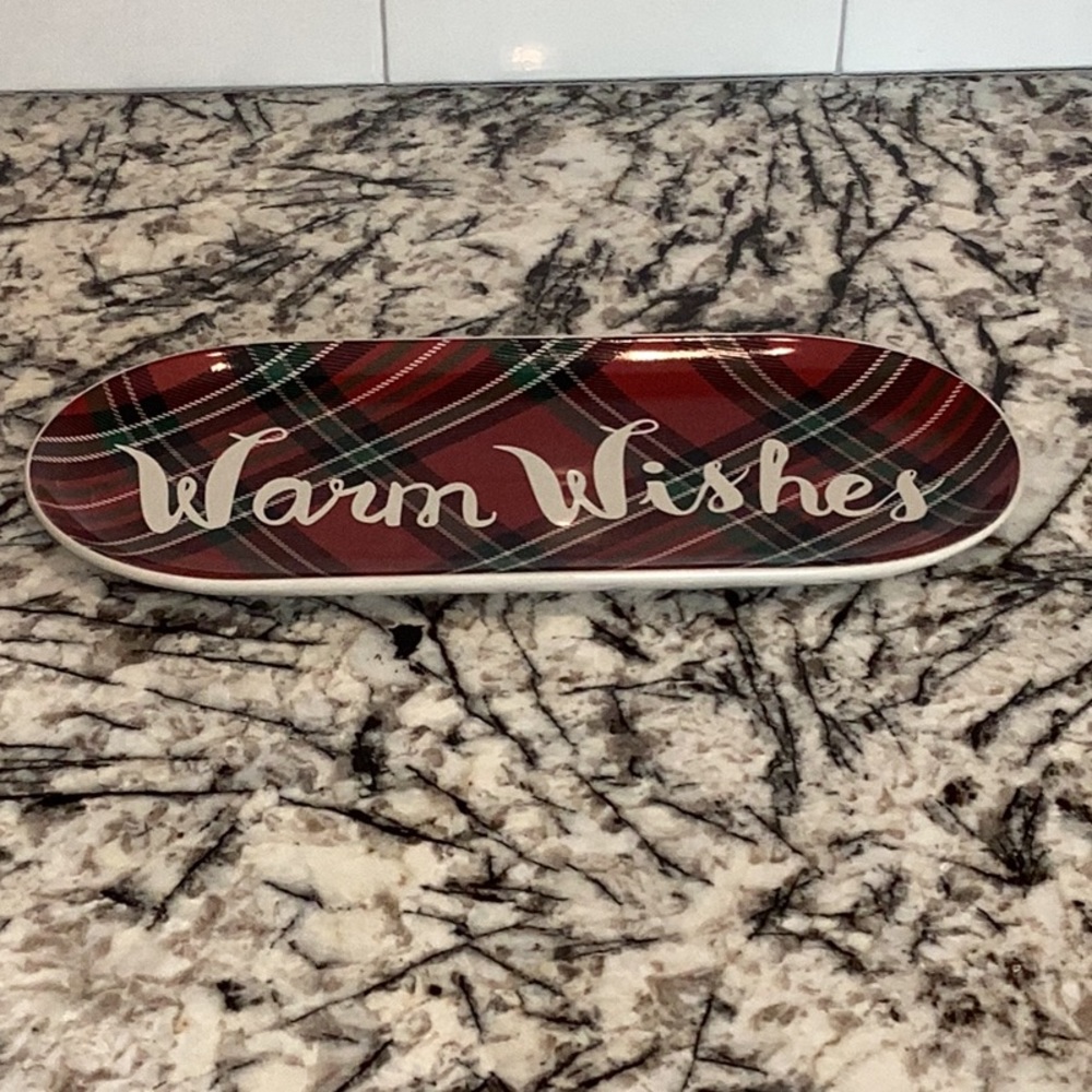 St. Nicholas Square WARM WISHES, Ceramic Platter, Cookie, Treats, Snacks